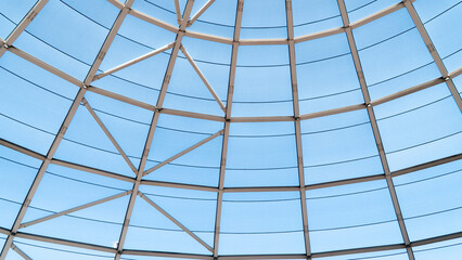 horizontal and vertical lines in trapezium background architecture, dome structure