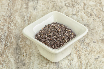 Chia seeds in the bowl