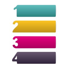 Creative colorful numbered infographic in the form of ribbons. Design element.