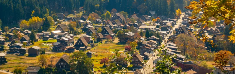 Fotobehang UNESCO World Heritage, Shirakawago in Gifu, Japan.　ユネスコ世界遺産、白川郷。岐阜県。 © Kana Design Image