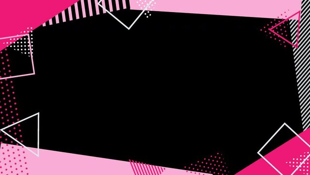 pink abstract geometric patterns in transparent background