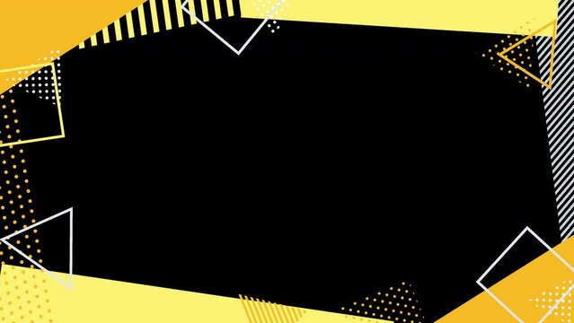 yellow abstract geometric patterns in transparent background