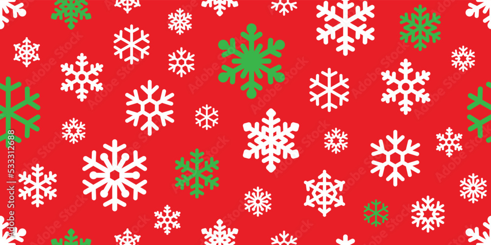 Wall mural snowflake seamless pattern christmas vector snow xmas santa claus scarf isolated cartoon repeat wall