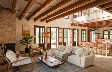 living room with a fireplace