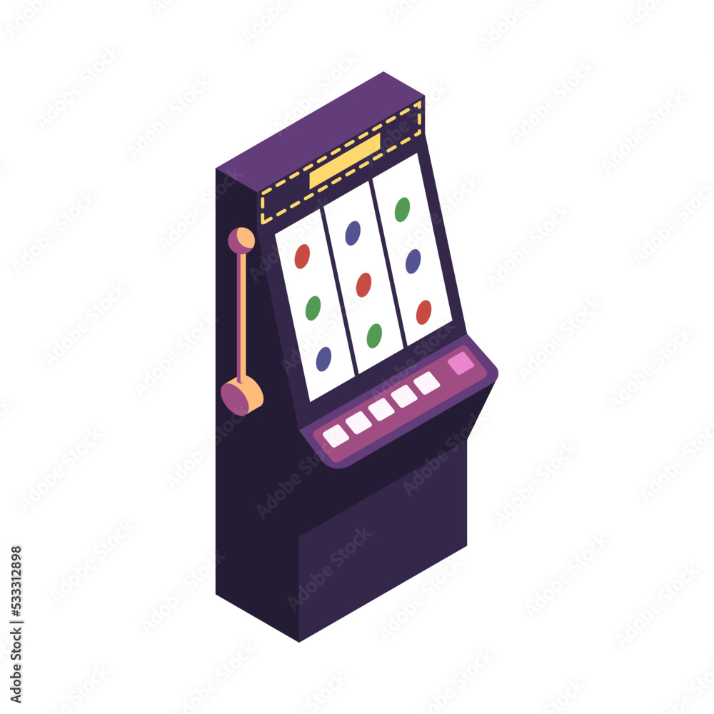 Poster Isometric Slot Machine