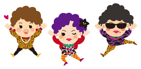 大阪娘トリオのイラスト