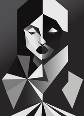 An abstract portrait of an women