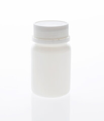 Single medicine bottle isolated on white background