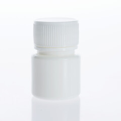 Single medicine bottle isolated on white background