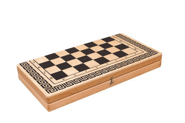 wooden chess board isolated on white