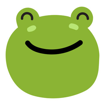 Frog face mood. A present of Face Smile, Happy. Cute Wildlife Animal Character Vector Illustration.