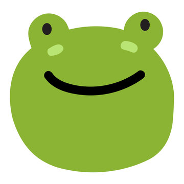 Frog face mood. A present of Face Smile, Happy. Cute Wildlife Animal Character Vector Illustration.