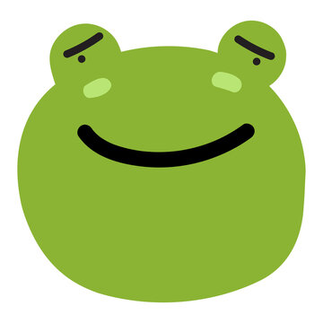 Frog face mood. A present of Face Smile. Cute Wildlife Animal Character Vector Illustration.