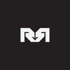 RR letter monogram logo design.