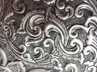 The art and pattern of carving silverware.