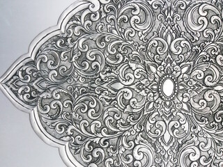 The art and pattern of carving silverware.