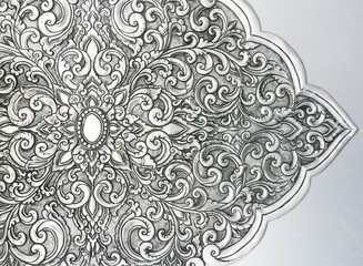 The art and pattern of carving silverware.