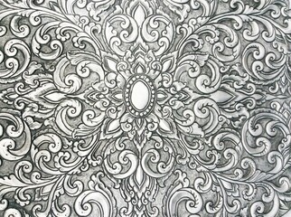 The art and pattern of carving silverware.