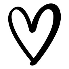 Hand drawn black heart icon