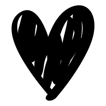 Hand Drawn Black Heart Icon