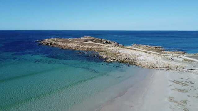 la point de la torche in brittany in france perfectly shot with the drone, sunny weather