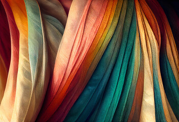 Rainbow Silk textured Background