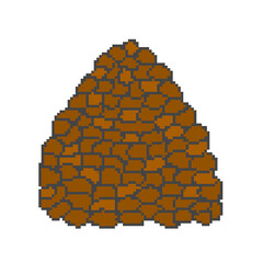 Pixel art illustration of a pine cone