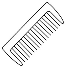Comb. Hairdressing equipment line sketch. Professional hair dresser tool. Hand drawn doodle icon. Barber symbol illustration