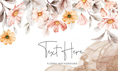 hand drawing elegant watercolor floral background