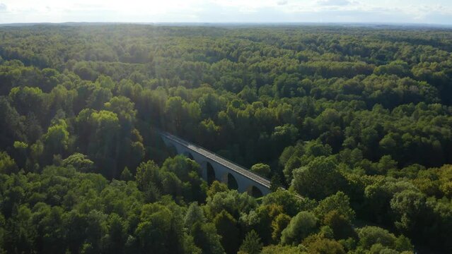 Aerial: the old Prussian viaduct in Rominta forest