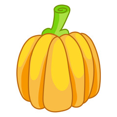 Pumpkin Halloween illustration. Hand draw doodles pumpkin. Ripe juicy pumpkins, isolated. Сheerful pumpkin. Halloween character.