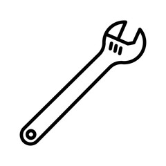 Adjustable wrench icon. Spanner. Pictogram isolated on a white background.