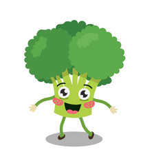broccoli cartoon character vector illustration