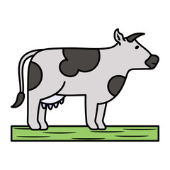 Dairy farming Concept, Cow Animal at green fields vector color icon design, Farm and Gardening symbol, villagers life Sign, countryside and Livestock stock illustration