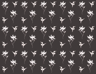 Funeral background. Two flowers bouquet seamless pattern.
