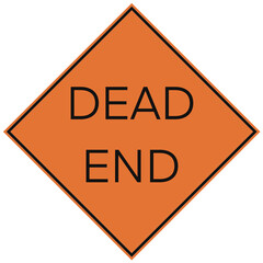 Transparent Road Sign Dead End Orange