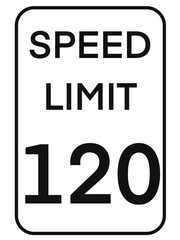 Transparent Road Sign Speed Limit 120