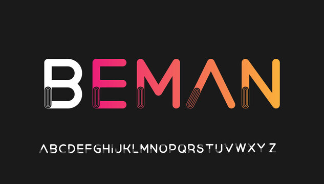 Modern stylish beman typography letter logo design