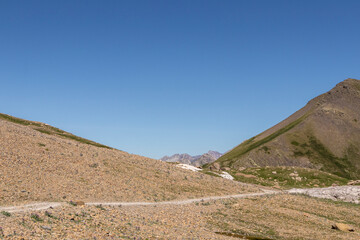 road in the pyrenees near the coll de tentes in gavarnie