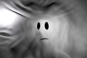 Black and white ghost. Halloween background