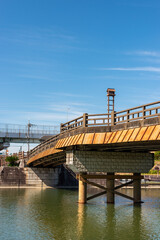 Fushimi-Minato bridge over Hori river in Fushimi, Kyoto, Japan