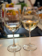 Two glasses of white wine
