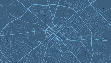 Fototapeta premium Detailed vector map poster of Lexington city, linear print map. Blue skyline urban panorama.