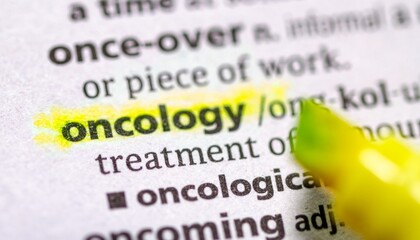 Close up photo of the words oncology in a dictionary book