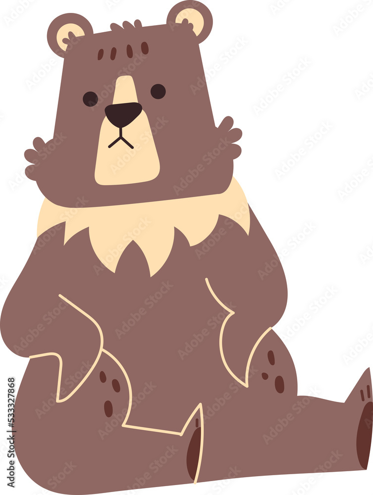 Wall mural brown bear cute animal