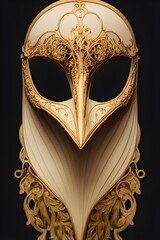 Intricate mask used in operas, isolated. 
