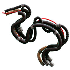 SciFi Cable Wire Illustration with Transparent Background PNG  © TextureRealm