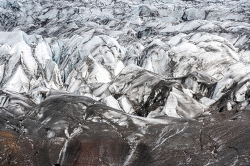 Polluted glacier