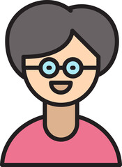 nerd boy student icon