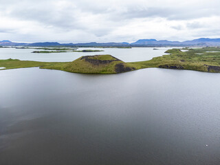 Fototapeta na wymiar Lake Myvatn landscape